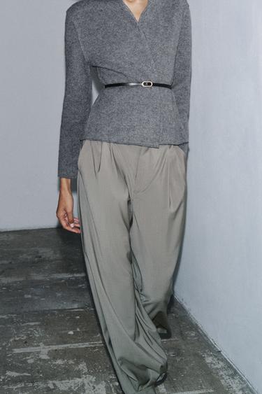 PANTALON BOUFFANT EN LAINE ZW COLLECTION ÉDITION LIMITÉE - Gris de Zara - Image 1