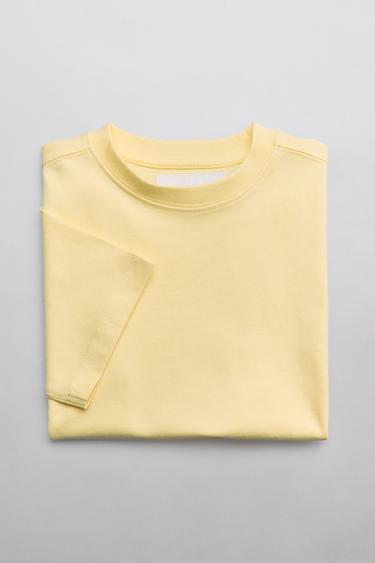 PLAIN MEDIUM WEIGHT T-SHIRT - Yellow by Zara