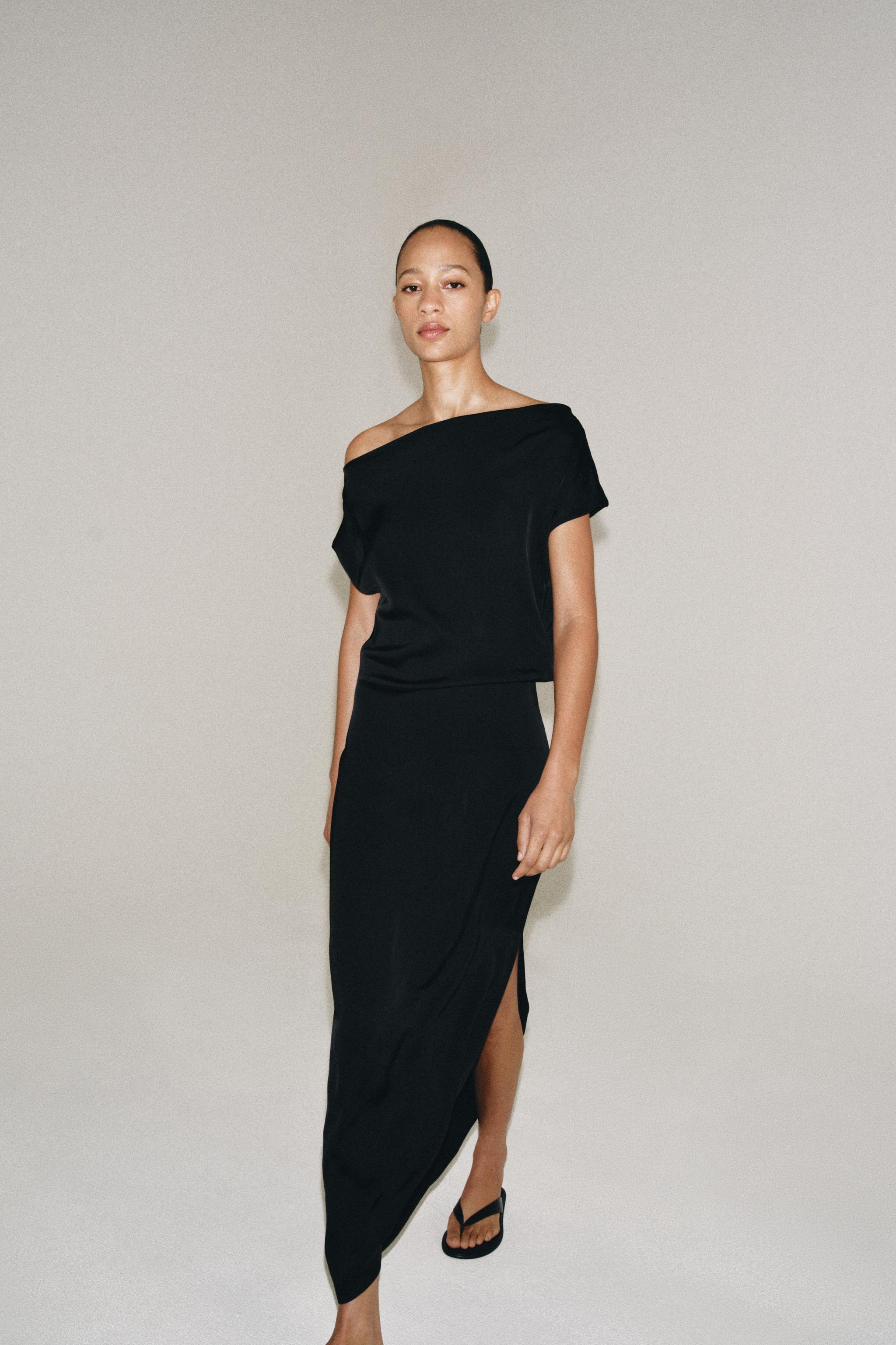 ZW COLLECTION ASYMMETRIC SATIN DRESS
