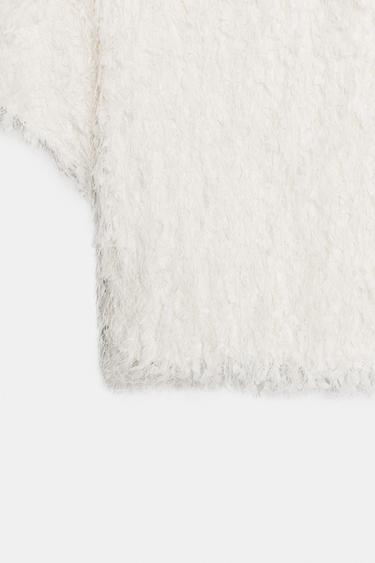 TOP EN MAILLE FRANGES - Écru de Zara - Image 7