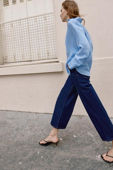 CHEMISE OVERSIZE À RAYURES - bleu/noir de Zara - Image 4