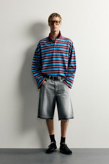 RELAXED FIT STRIPED POLO SHIRT - Blue by Zara - Image 0