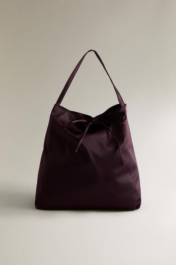 SHOPPER VAN SATIJN EN SUÈDE - Bordeauxrood van Zara - Afbeelding 0