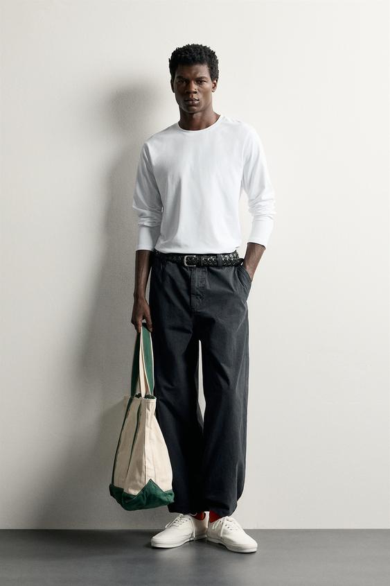 BASIC LONG SLEEVE SLIM FIT T-SHIRT - White de Zara - Imagen 0