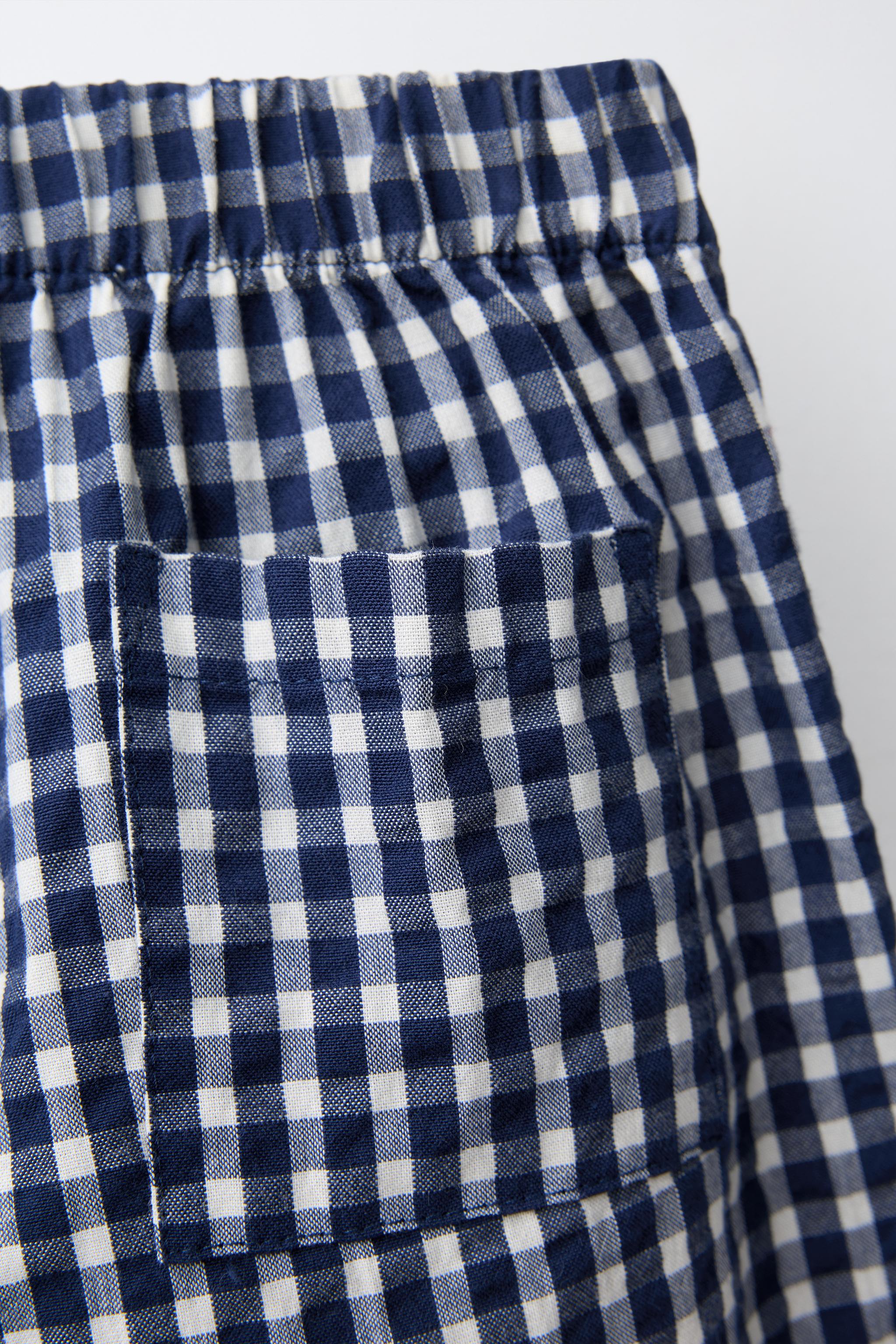 Детские брюки Zara GINGHAM BAGGY PANTS — фото 4