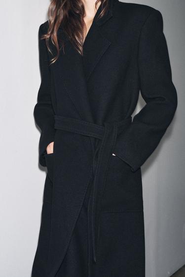 MANTEAU MÉLANGE LAINE ZW COLLECTION - Noir de Zara - Image 2
