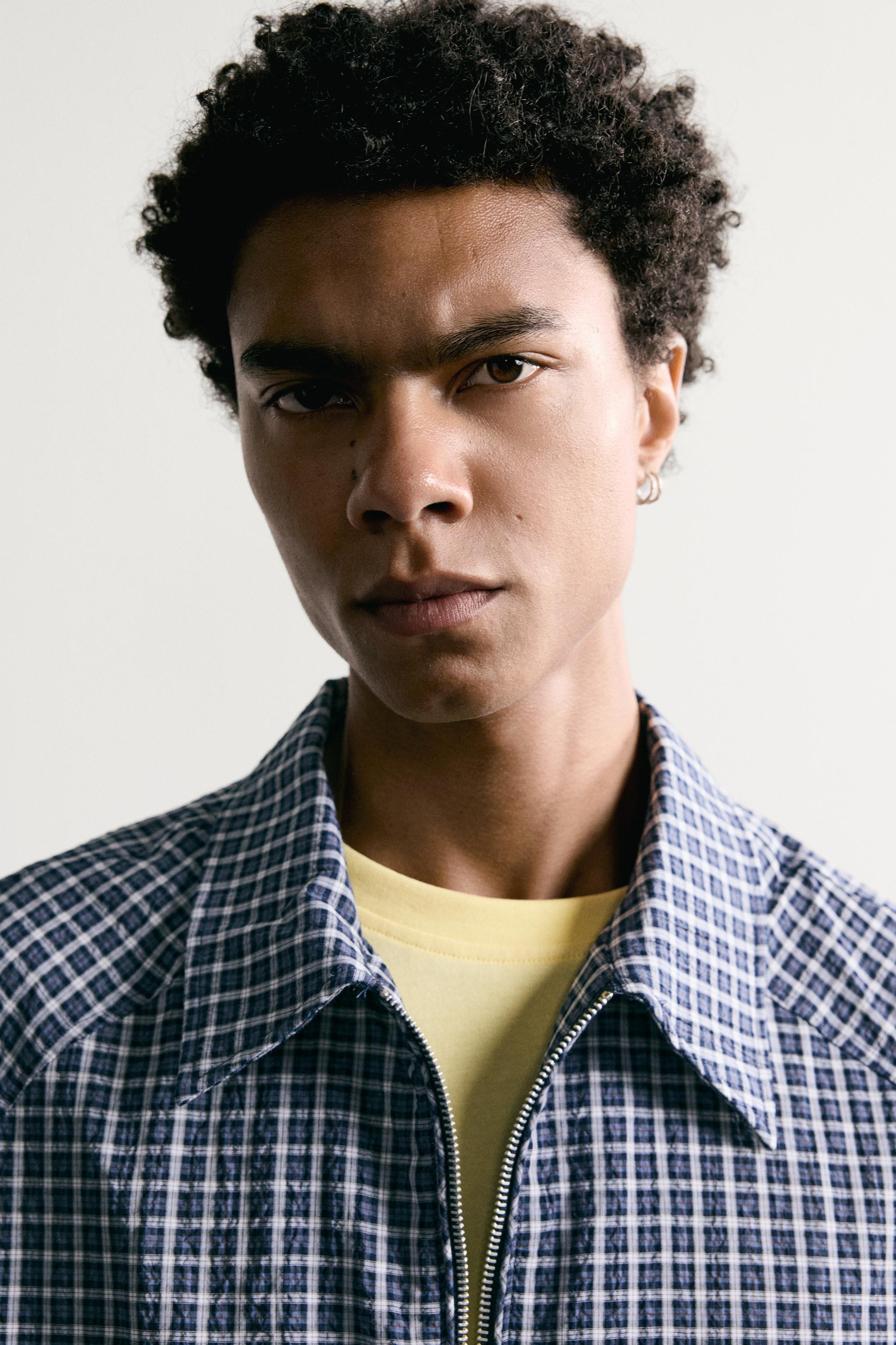Zara TEXTURED PLAID OVERSHIRT — фото 5