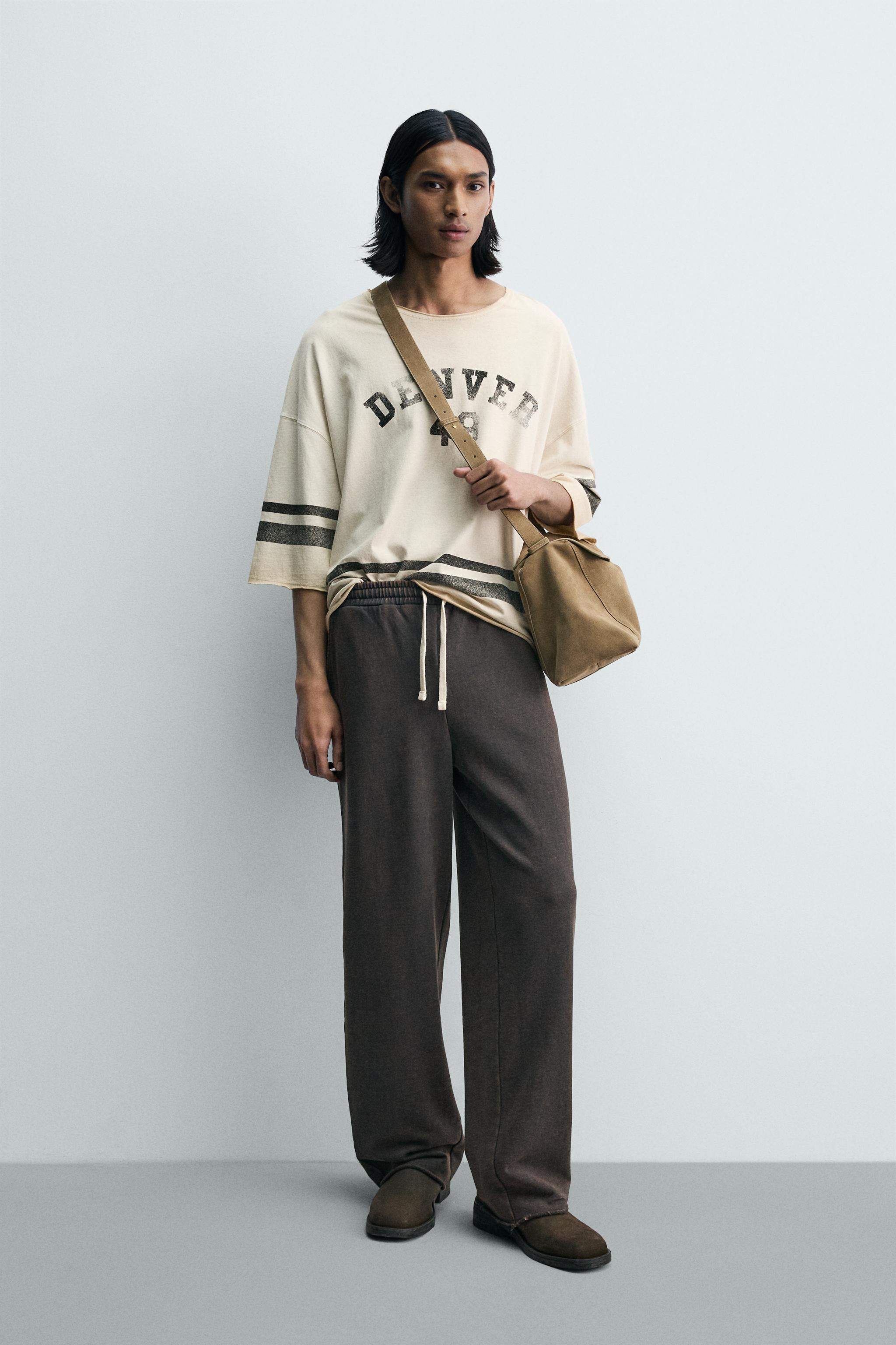 PANTALON JOGGING COUPE DROITE DÉLAVÉ