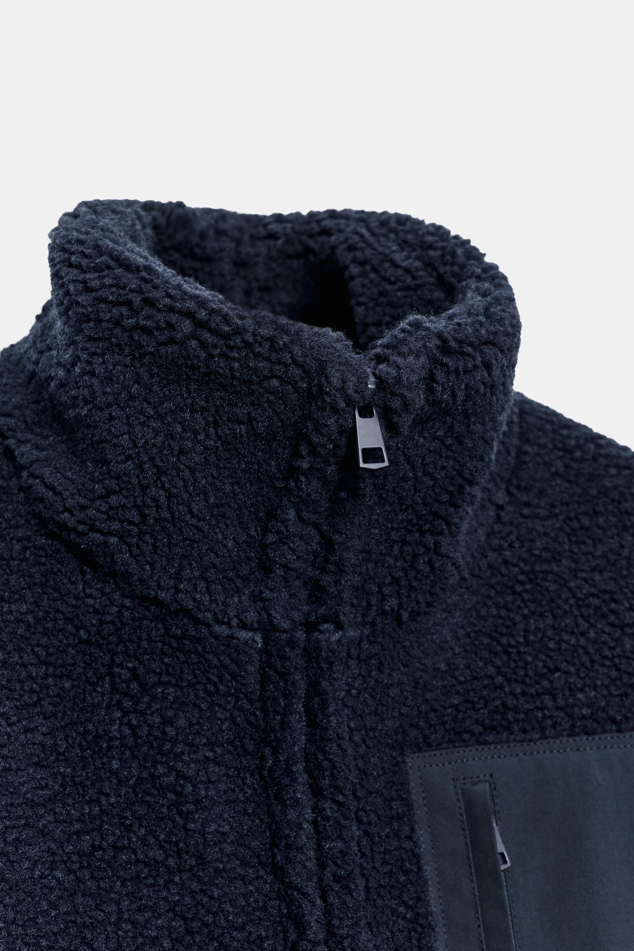 FAUX SHEARLING JACKET WITH COMBINED POCKET