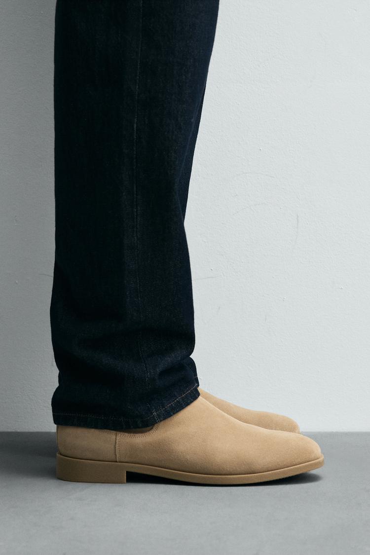 LEATHER CHELSEA BOOTS Sand Brown ZARA India