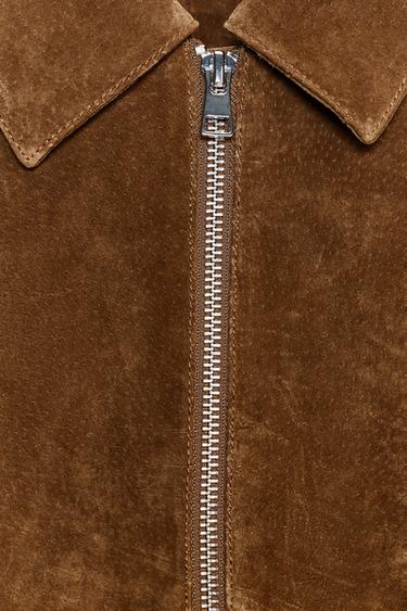 100% LEATHER SHORT JACKET - whisky by Zara - Image 11