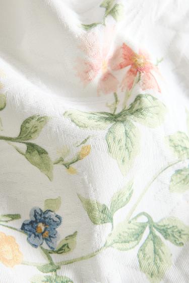 FLORAL PRINT AND JACQUARD NAPKIN - Greenish by Zara - Image 3