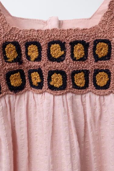 CROCHET DETAIL DRESS - Chalk pink de Zara - Image 2