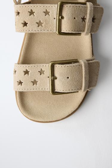 LEATHER SANDALS WITH STARS - Sand Brown by Zara - Image 5