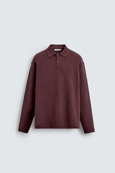 SOFT KNIT POLO SHIRT - Burgundy by Zara