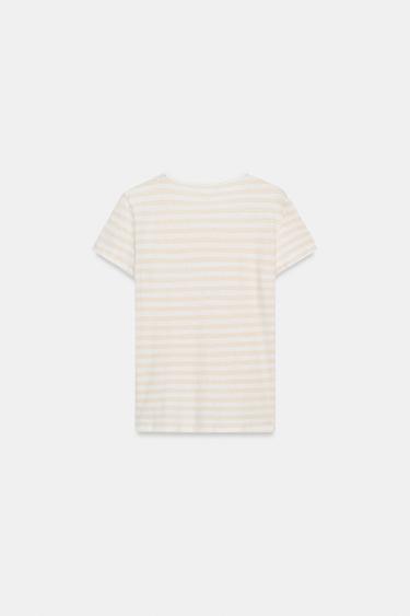 SHORT SLEEVE LINEN BLEND T-SHIRT - striped by Zara - Image 6