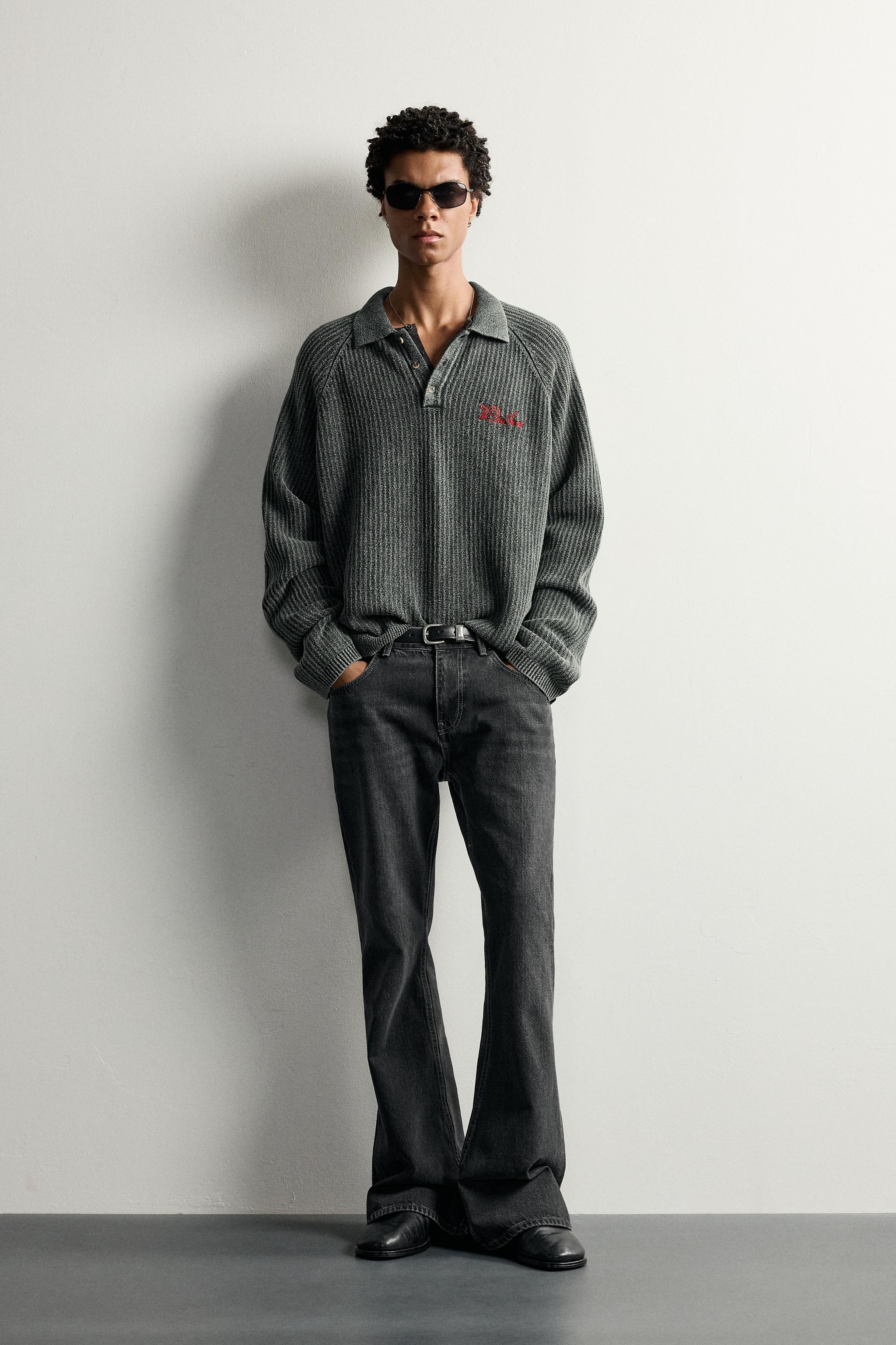 POLO EN MAILLE À ZIP ET BRODERIES