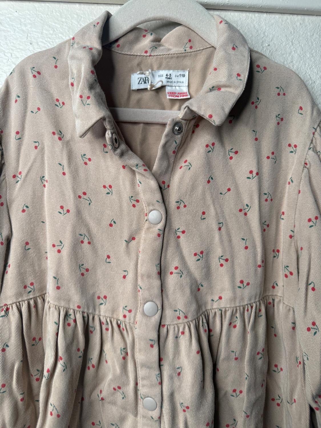 CHERRY DETAIL SHIRT DRESS - Image 2