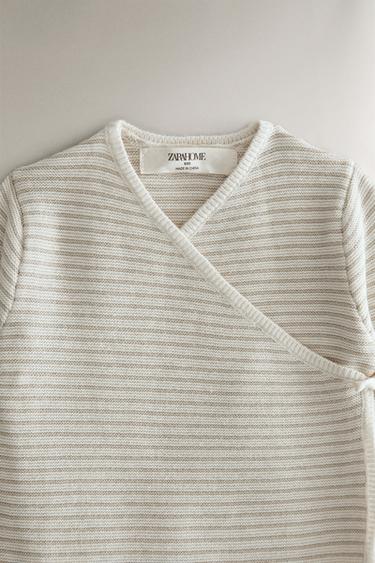 GRENOUILLÈRE ENFANT COTON ET SOIE - Beige clair de Zara - Image 1