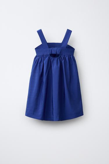POPLIN DRESS WITH PLEATS - Bluish by Zara - Image 1