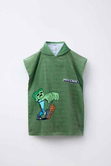 Zara 我的世界™斗篷式毛巾布 - 綠色 - 圖片 0