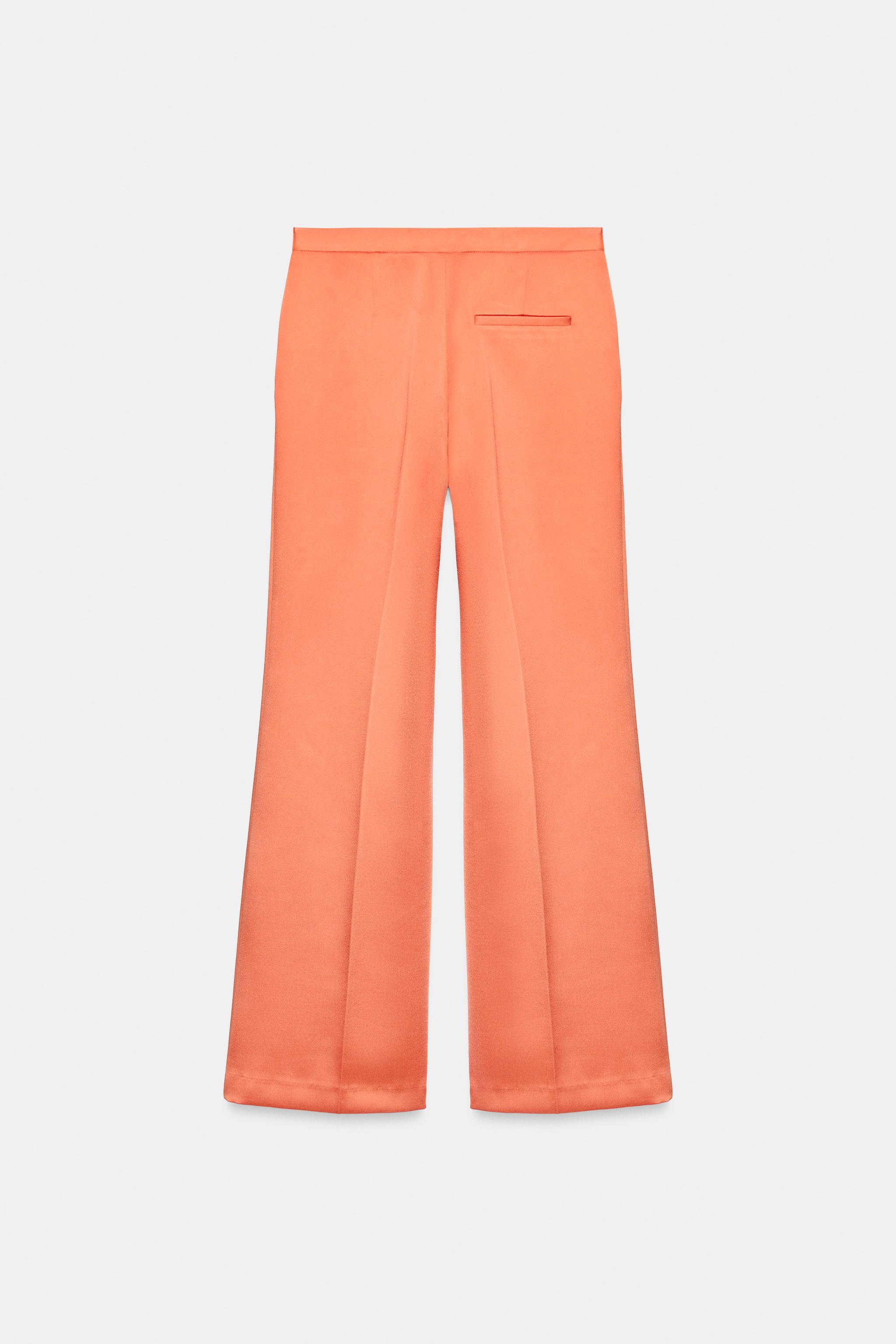 Женские брюки Zara SATIN STRAIGHT-LEG TROUSERS — фото 9