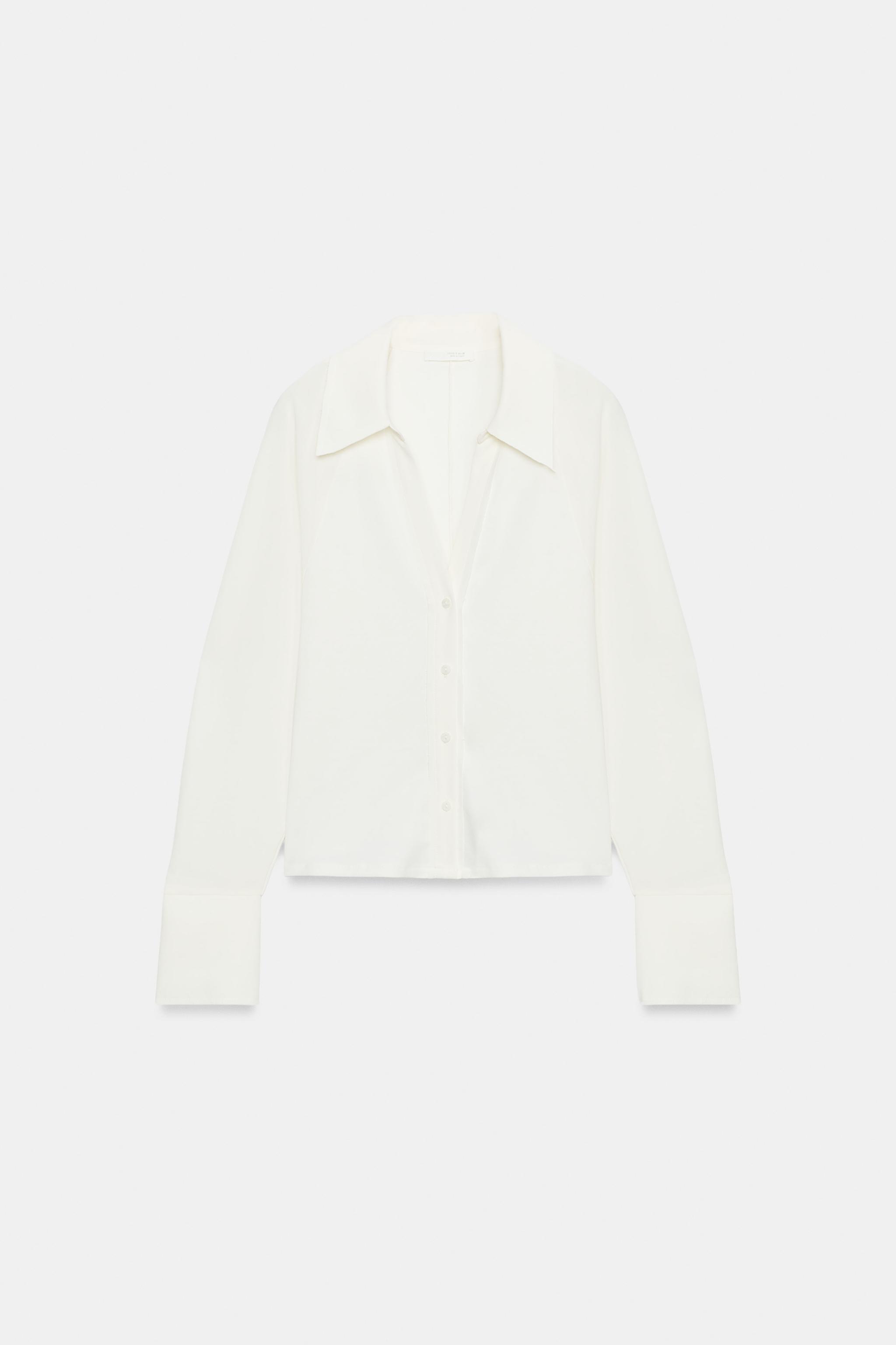Zara KOMBİNE KUMAŞLI TOP görsel 5