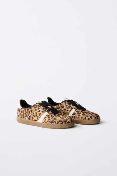 TENNIS CUIR LÉOPARD - Léopard de Zara