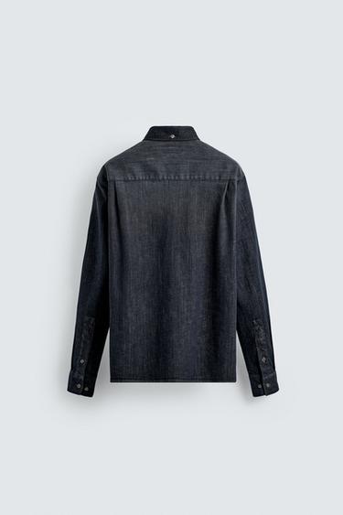 WASHED DENIM SHIRT - Blue by Zara - Image 6