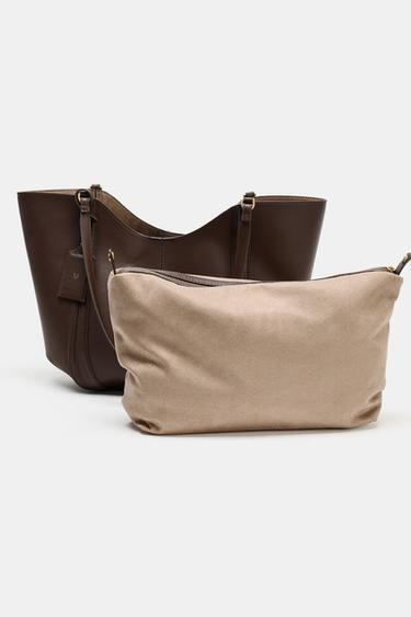 SAC MAXI SHOPPER - Marron de Zara - Image 5