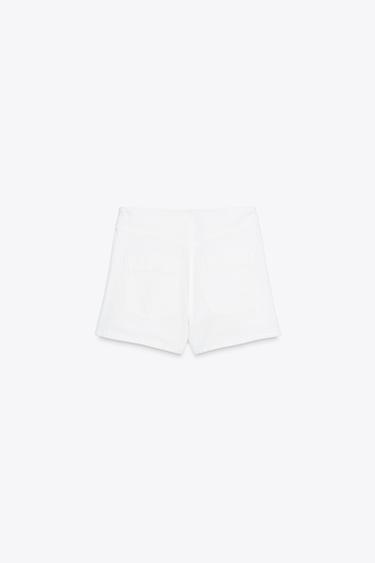 Z1975 MID-WAIST SHORTS WITH FRONT LOOP - White by Zara - Image 3
