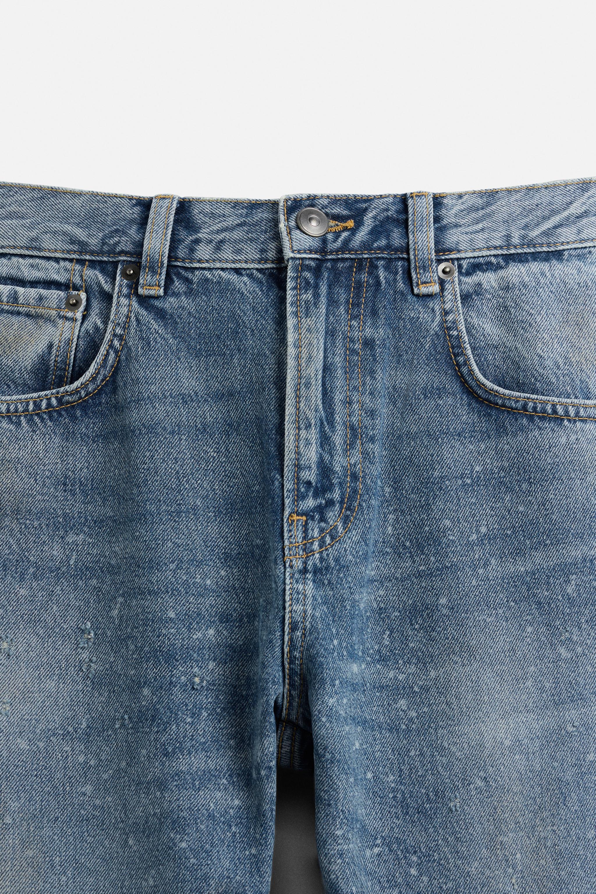 ジッパー付きフレアフィットジーンズ - ミディアムブルー | ZARA