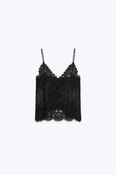 TOP STYLE LINGERIE DENTELLE ZW COLLECTION - Noir de Zara - Image 6