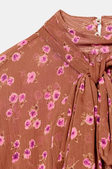 PRINTED SHIRT WITH BOW - Multicoloured by Zara - Image 8