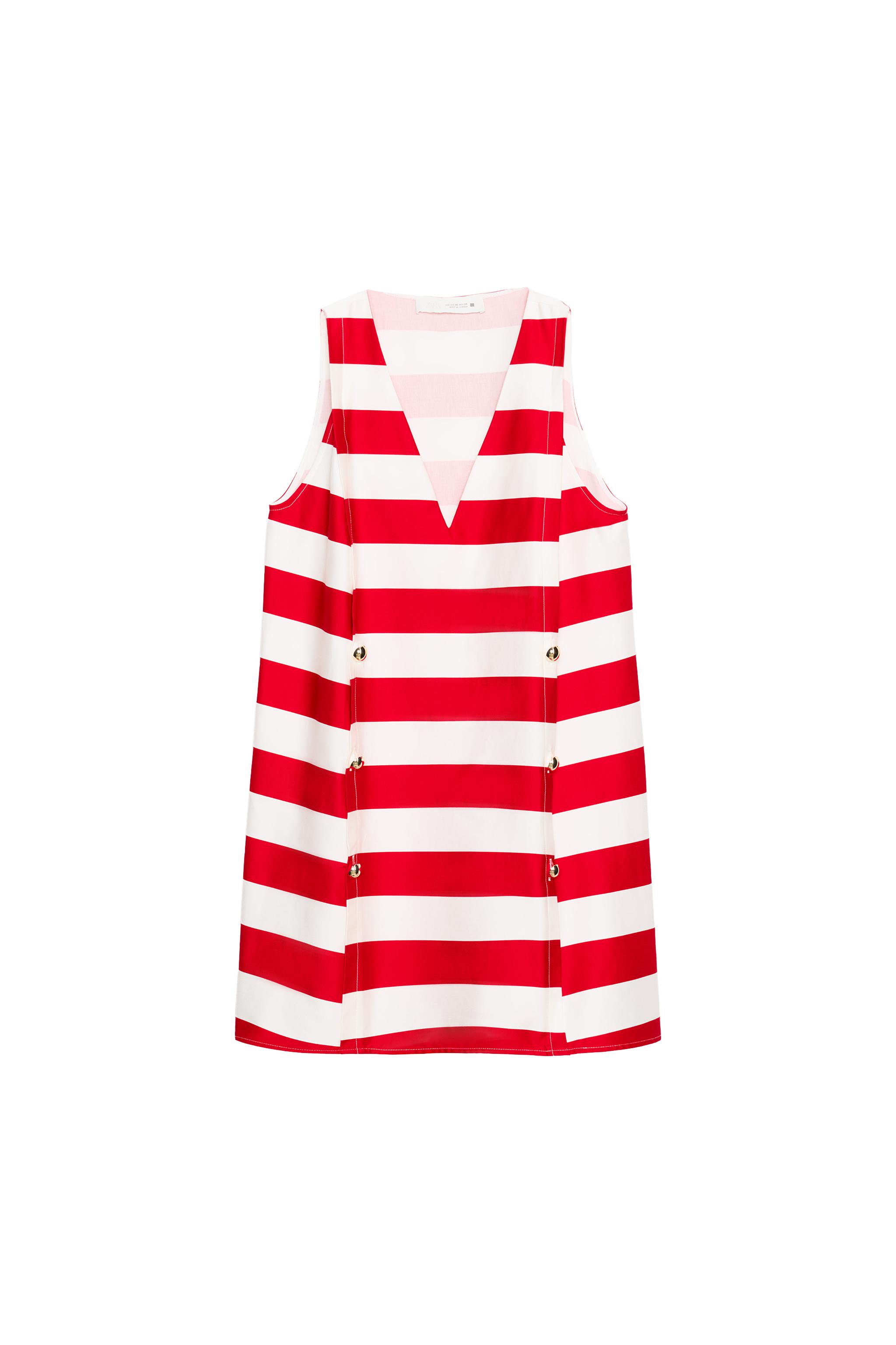 STRIPED MINI DRESS - White / Red | ZARA United States
