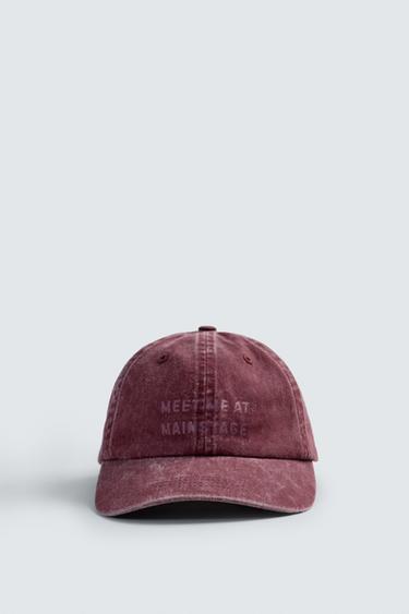 WASHED CAP WITH SLOGAN - Red by Zara - Image 4