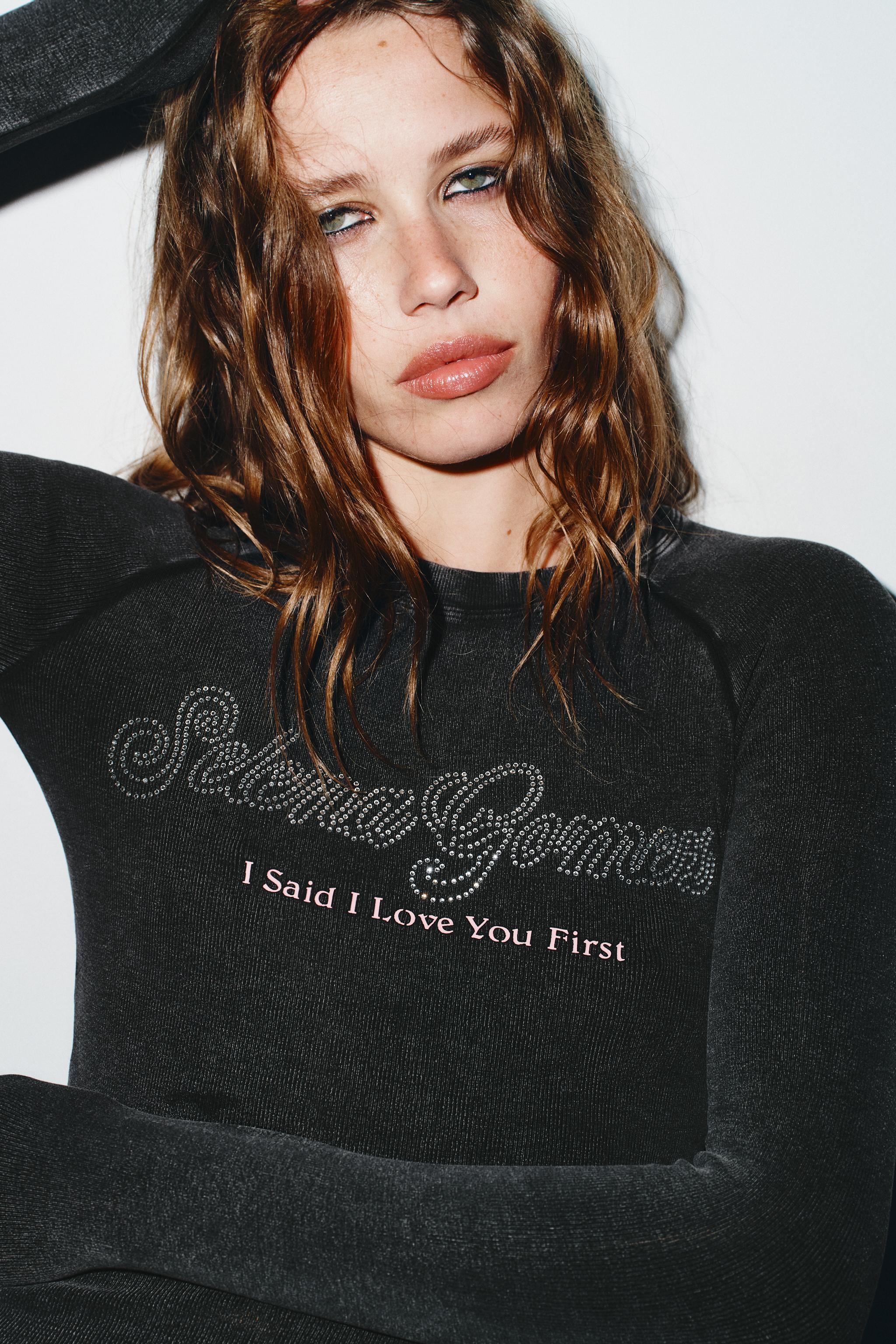 セレーナ・ゴメス リブTシャツ - カーボングレー | ZARA Japan / 日本