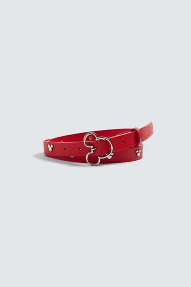 THẮT LƯNG DA ĐÍNH ĐINH TÁN MICKEY HARRY LAMBERT FOR ZARA X DISNEY - Màu đỏ từ Zara