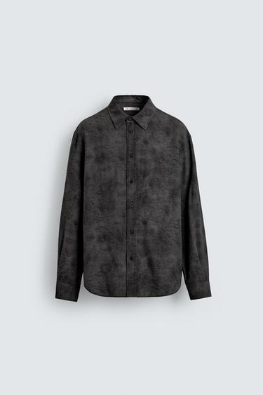 CHEMISE À IMPRIMÉ STRUCTURÉE - Noir de Zara - Image 5