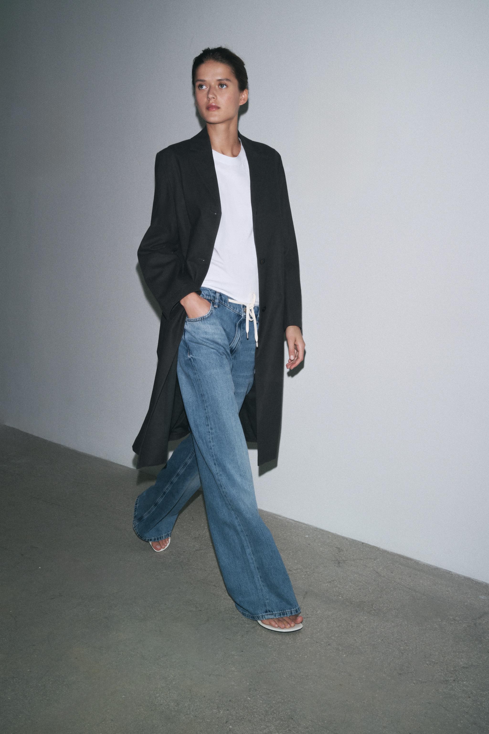 JEANS ZW COLLECTION RELAXED DE CINTURA MÉDIA - Azul | ZARA Brasil