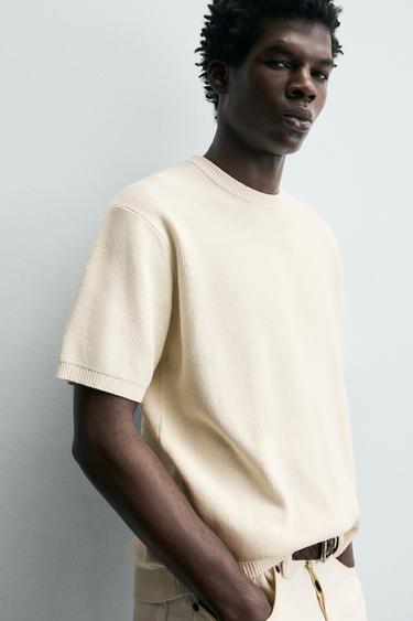 PURL KNIT T-SHIRT - Oyster-white by Zara - Image 5