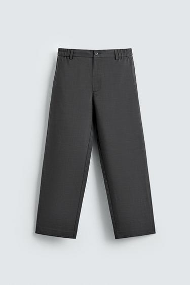 RELAXED FIT FLOWING TROUSERS - Grey by Zara