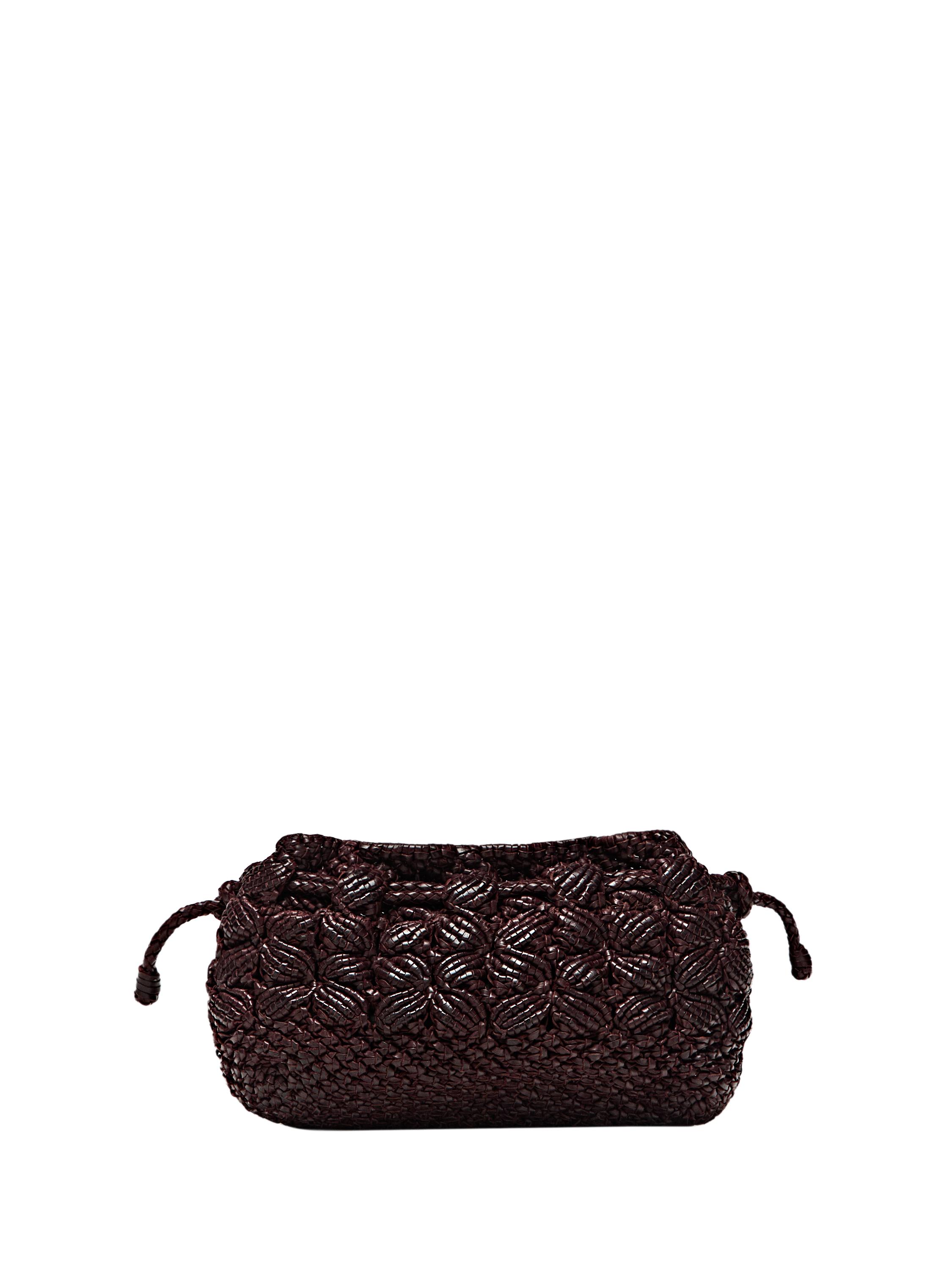 Nappa leather macramé pouch bag