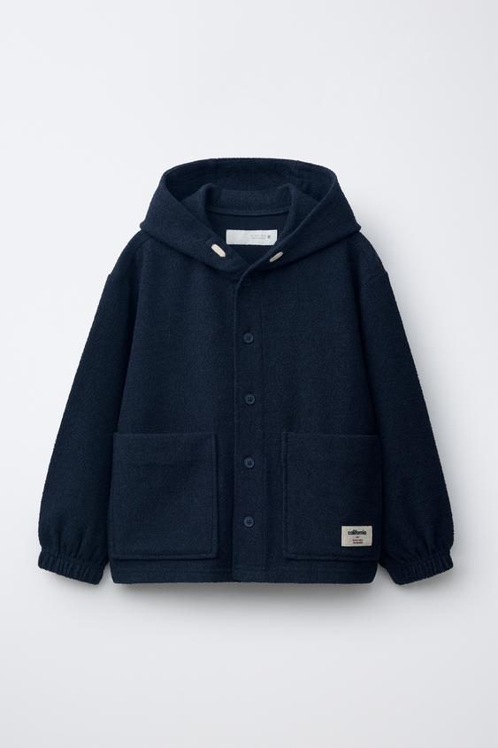 RUSTIC HOODED OVERSHIRT - Navy blue by Zara - Image 0