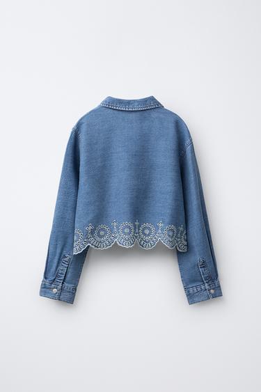 CHEMISE EN JEAN À BAS SCHIFFLY - Bleu de Zara - Image 1