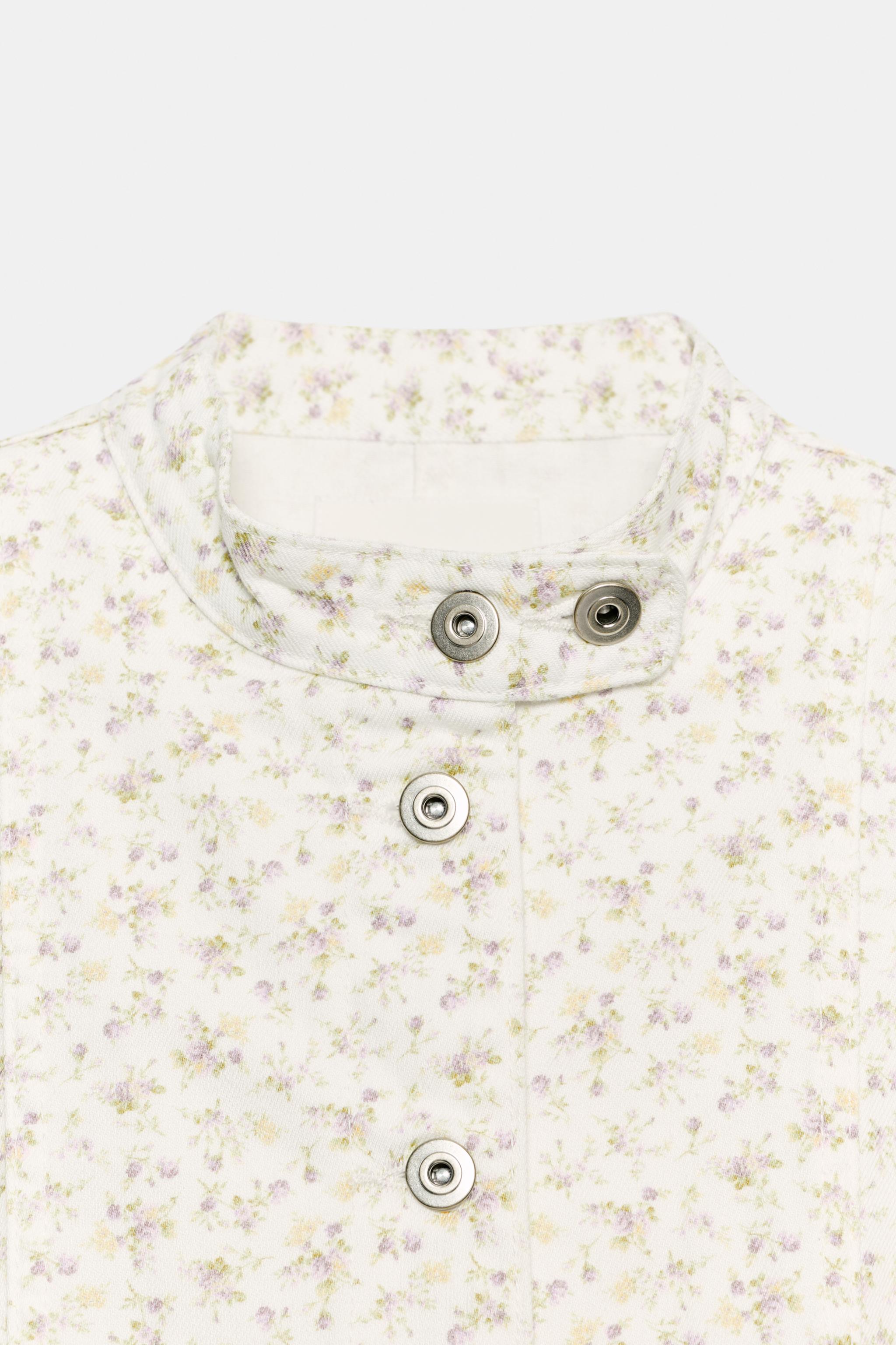 Женские куртки Zara TRF FLORAL PRINT DENIM JACKET — фото 11
