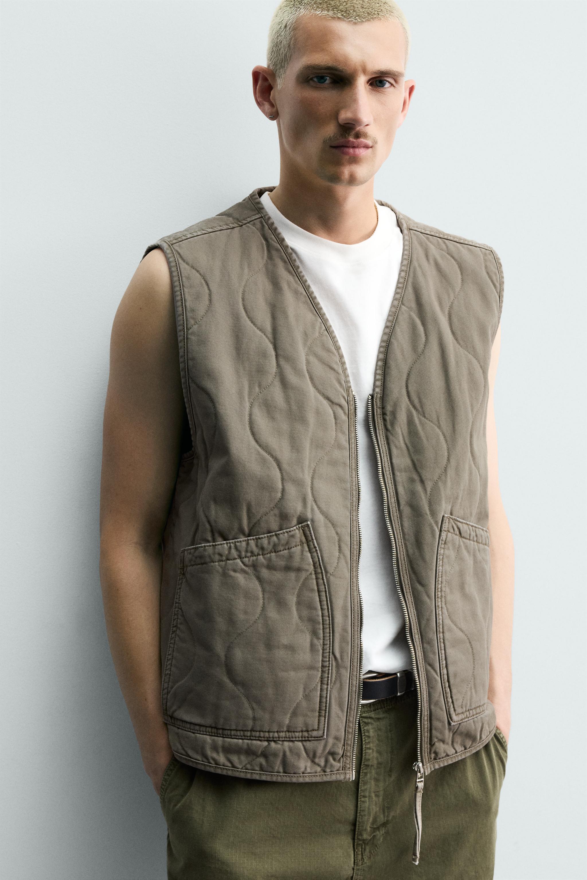 Мужские жилеты Zara WASHED TOPSTITCHED VEST — фото 6