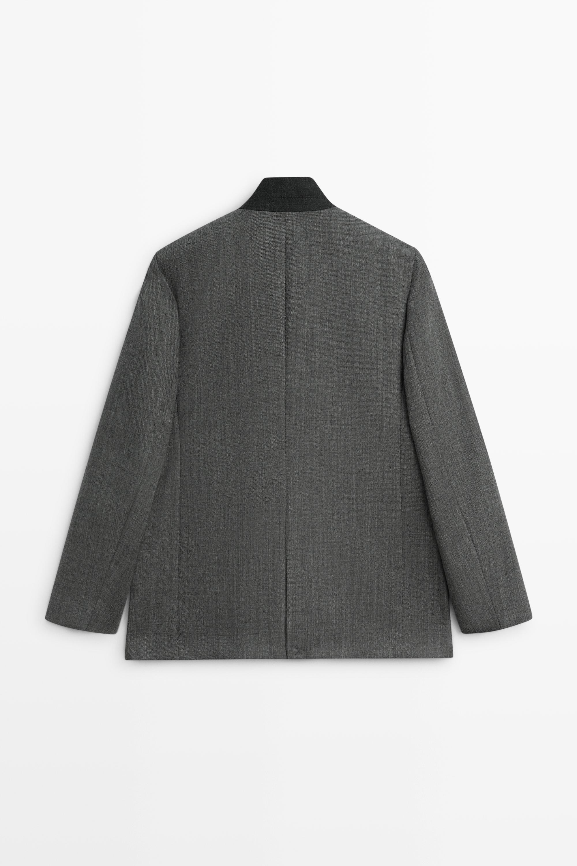 Americana col montant contraste 100 % laine