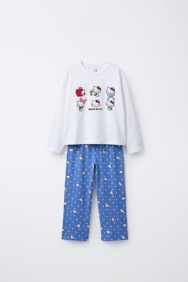 2-6 ЛЕТ/ПИЖАМА С ПРИНТОМ HELLO KITTY © SANRIO — СИНИЙ от Zara — изображение 0