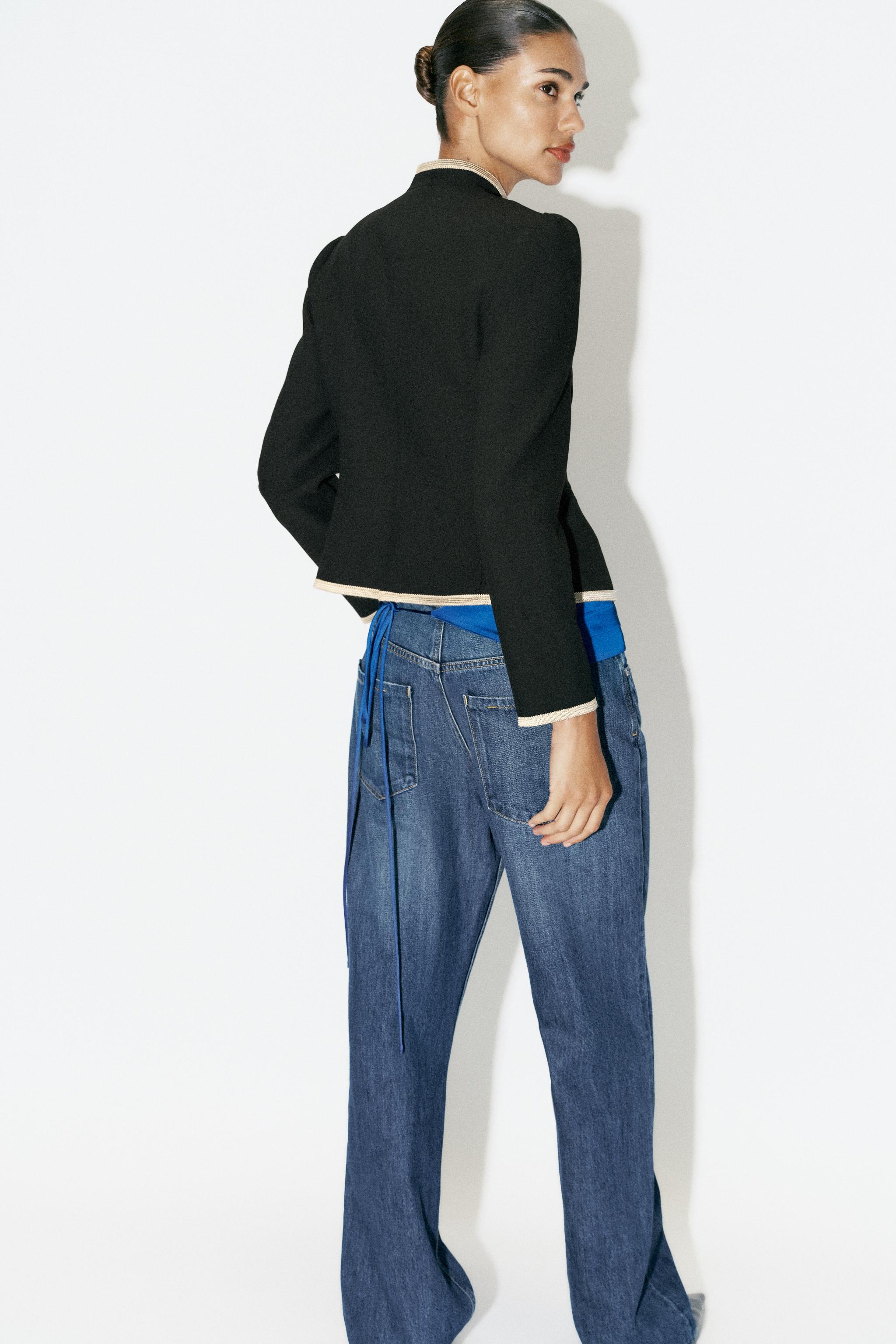 コントラストパイピングブレザー - ブラック | ZARA Japan / 日本
